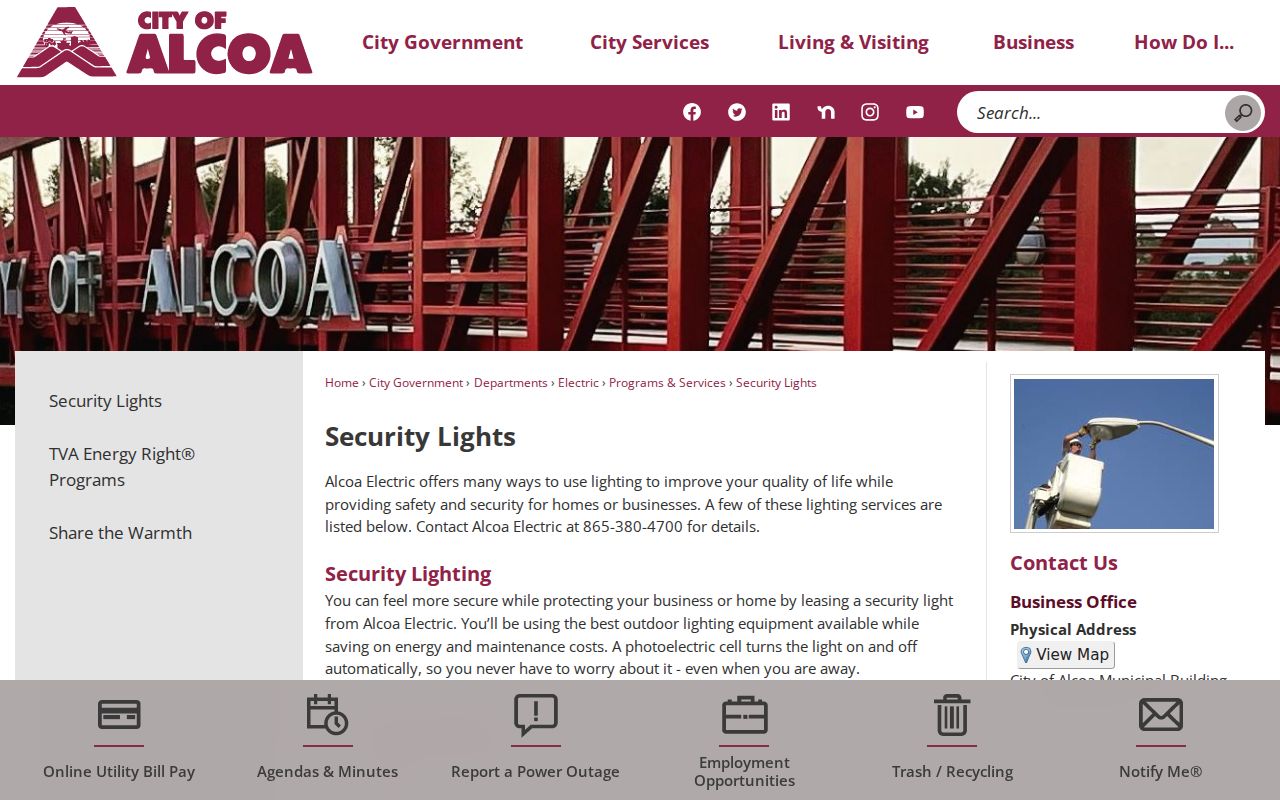 Alcoa criminal history records at the Alcoa Police Department