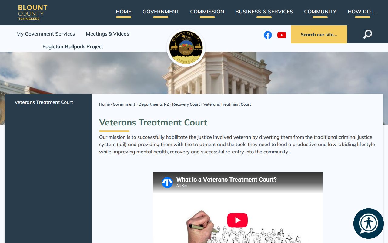 Blount County arrest history Veterans Treatment Court information