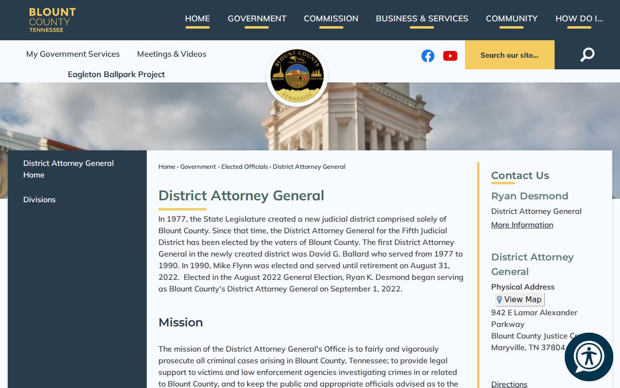 Blount County criminal case District Attorney information
